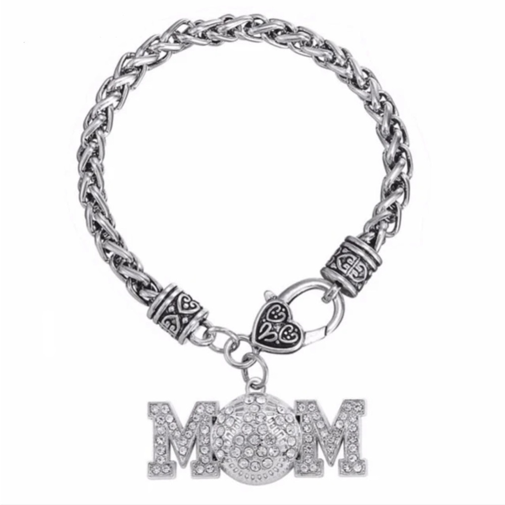 Mom silver bracelet with heart shaped padlock stainless steel